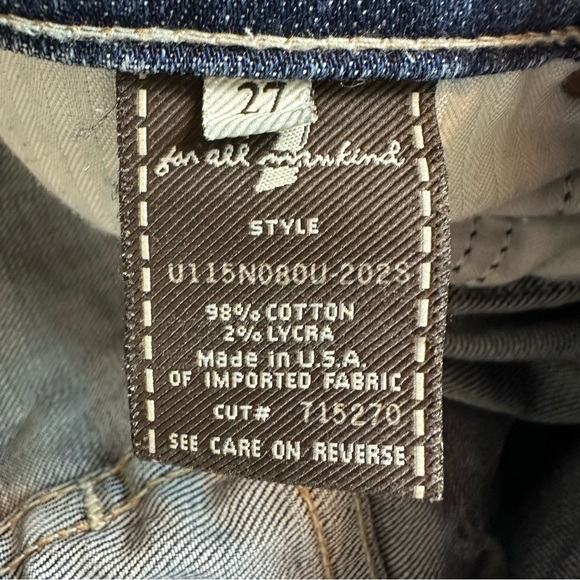 7 For All Mankind Women’s Medium Wash Low Rise Wide Leg Jeans Size 27” - Picture 9 of 9